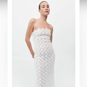 St. Agni Strapless White Doily Lace Dress - Size XS - NWT